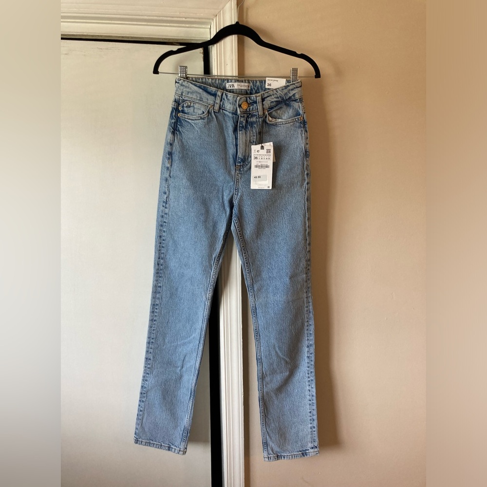 Zara High Rise Straight Jeans